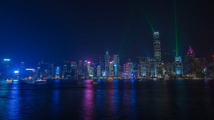 Panorama von Hong Kong bei Nacht