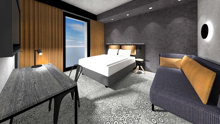 Rendering eines Zimmers im Ibis Styles Friedrichshafen