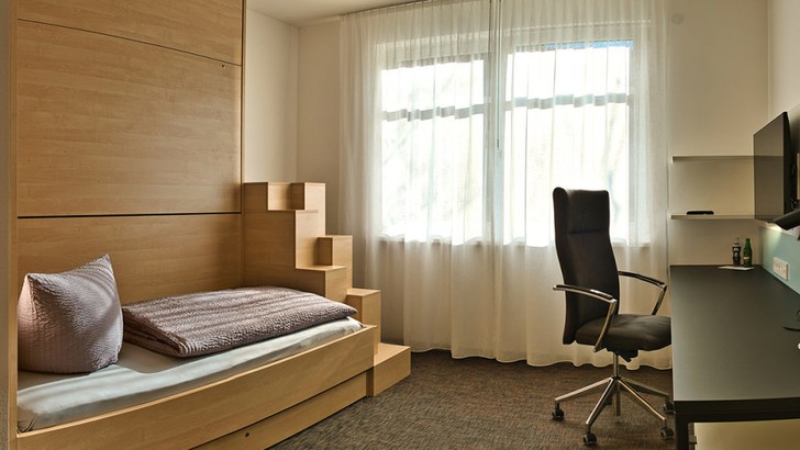 38 neue und moderne Zimmer für Übernachtungsgäste auf dem Capusgelände des Dehoga Campus.