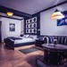 Ein Zimmer des Rock Chill Hotel Falter in passenden Hard-Rock-Look