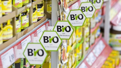 Bio-Produkte im Supermarkt